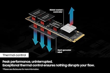 Samsung SSD 9100 PRO 1TB, PCIe 5.0x4 M.2 2280, Seq. Read Speeds Up to 14,800MB/s, Best for AI Computing, Gaming, and Heavy Duty Workstations (MZ VAP1T0B)