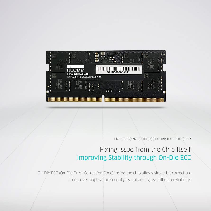 KLEVV DDR5 32GB (2x16GB) 5600MHz CL46 SODIMM SK Hynix A-Die Laptop Ram Memory 1.1V (KD5AGSA80-56G460D)