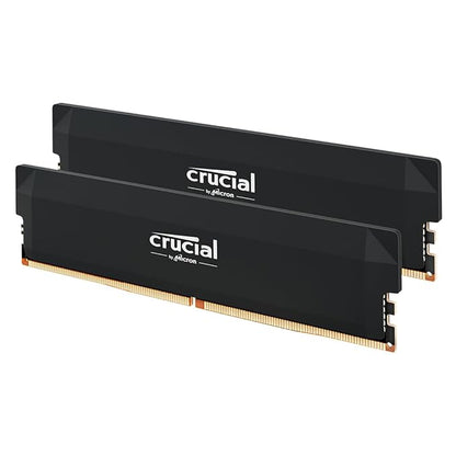 Crucial Pro DDR5 RAM 32GB Kit (2x16GB) 6400MHz CL38, Overclocking Desktop Gaming Memory, Intel XMP 3.0 & AMD Expo Compatible – Black CP2K16G64C38U5B