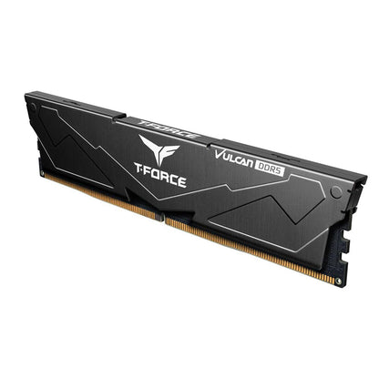 TEAMGROUP T-Force Vulcan 16GB 5200MHz DDR5 DRAM (5200MT/s) Black UDIMM Desktop Gaming Memory, Metal Heatsink, ECC, XMP 3.0/AMD Expo, Compatible with Intel/AMD CPU, High Performance, Low Latency RAM