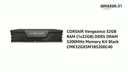 CORSAIR Vengeance 32GB RAM (1x32GB) DDR5 DRAM 5200MHz Memory Kit Black CMK32GX5M1B5200C40