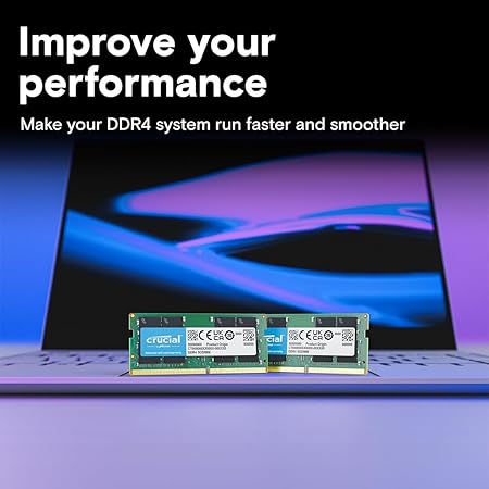 Crucial RAM 32GB DDR4 3200MHz CL22 (or 2933MHz or 2666MHz) Laptop Memory CT32G4SFD832A