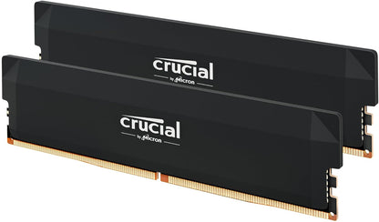 Crucial Pro 16GB DDR5 RAM ,CL36 6000MHz, Overclocking Desktop Gaming Memory, Intel XMP 3.0 & AMD Expo Compatible, Black - CP2K16G60C36U5B
