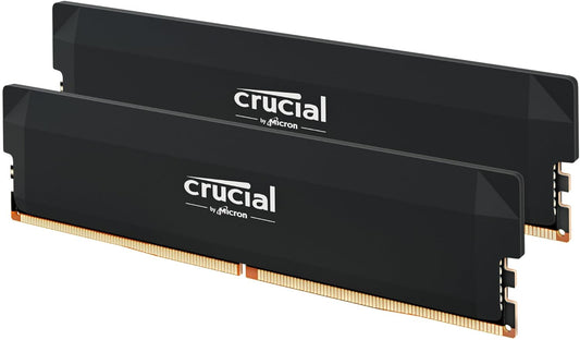 Crucial Pro 32GB DDR5 RAM Kit (2x16GB),CL36 6000MHz, Overclocking Desktop Gaming Memory, Intel XMP 3.0 & AMD Expo Compatible, Black - CP2K16G60C36U5B