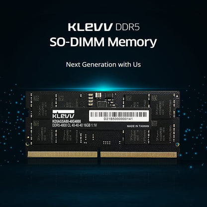 KLEVV DDR5 32GB (2x16GB) 5600MHz CL46 SODIMM SK Hynix A-Die Laptop Ram Memory 1.1V (KD5AGSA80-56G460D)