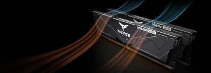TEAMGROUP T-Force Vulcan 16GB 5200MHz DDR5 DRAM (5200MT/s) Black UDIMM Desktop Gaming Memory, Metal Heatsink, ECC, XMP 3.0/AMD Expo, Compatible with Intel/AMD CPU, High Performance, Low Latency RAM