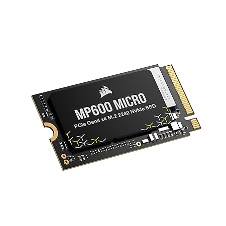 Corsair MP600 Micro PCIe Gen4 x4 NVMe M.2 2242 SSD - 2 TB - sequential Read Write speeds of up to 7,000MB/sec, Ideal for high Performance laptops & notebooks
