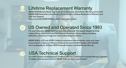 NEMIX RAM 16GB (1X16GB) DDR5 5200MHz PC5-41600 1Rx8 1.1V CL44 262-PIN Non-ECC Unbuffered SODIMM Laptop PC Memory