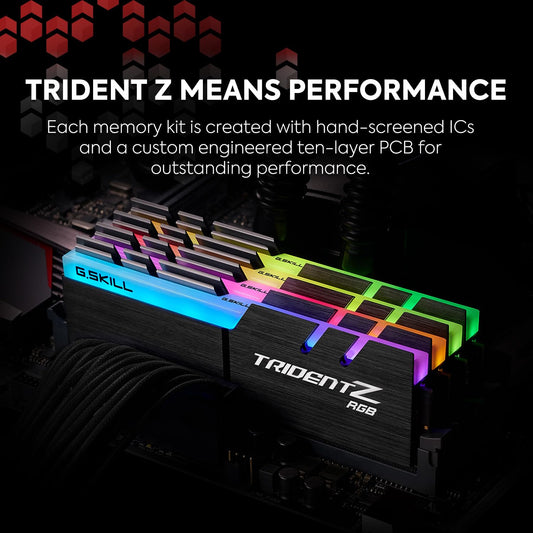 G.SKILL Trident Z RGB 16GB (2 * 8GB) DDR4 3200 MHz CL16-18-18-38 1.35V Desktop Memory RAM - F4-3200C16D-16GTZR