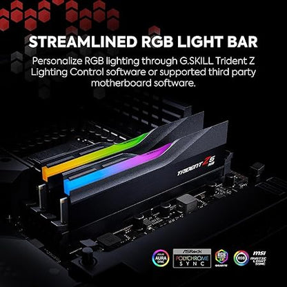 G.Skill Trident Z5 RGB Intel XMP/AMD Expo 16GB (1 * 16GB) DDR5 6000 MHz CL36-36-36-96 1.35V Desktop Memory RAM -F5-6000J3636F16GX1-TZ5RK