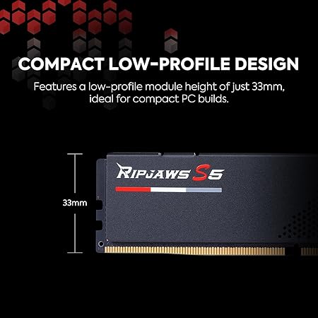 G.Skill Ripjaws S5 (Intel XMP) 16GB (1 x 16GB) DDR5 5600 CL 40-40-40-89 1.20V Desktop Memory RAM F5-5600J4040C16GX1-RS5K (Black)