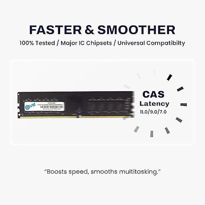 EVM 32GB DDR4 Desktop RAM 2666MHz - Update Your Desktop's Performance - CL15 Latency - Compatible with Intel, AMD, and Mac Systems - 10 Years Warranty (EVMT32G2666U88P)