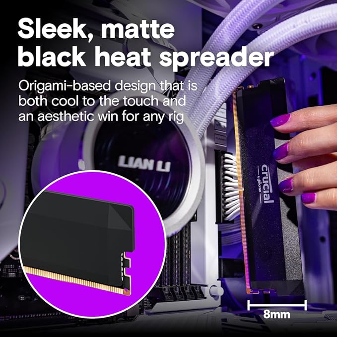 Crucial Pro DDR5 RAM 32GB Kit (2x16GB) 6400MHz CL38, Overclocking Desktop Gaming Memory, Intel XMP 3.0 & AMD Expo Compatible – Black CP2K16G64C38U5B