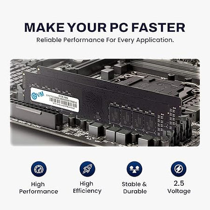 EVM 32GB DDR4 Desktop RAM 2666MHz - Update Your Desktop's Performance - CL15 Latency - Compatible with Intel, AMD, and Mac Systems - 10 Years Warranty (EVMT32G2666U88P)