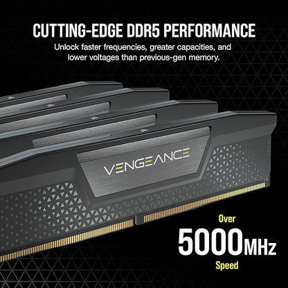 CORSAIR Vengeance 16GB RAM (1x16GB) DDR5 DRAM 5200MHz Memory Kit Black CMK16GX5M1B5200C40