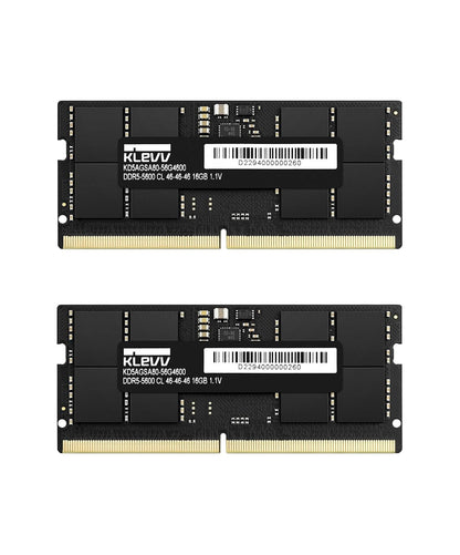 KLEVV DDR5 32GB (2x16GB) 5600MHz CL46 SODIMM SK Hynix A-Die Laptop Ram Memory 1.1V (KD5AGSA80-56G460D)
