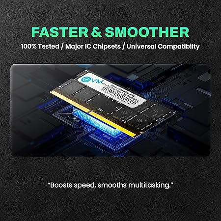 EVM 16GB 5600 MHz High-Performance DDR5 Laptop RAM, Ultra-Fast Memory Upgrade, 288-Pin Long DIMM, 10-Year Warranty (EVMT16G5600S86P)