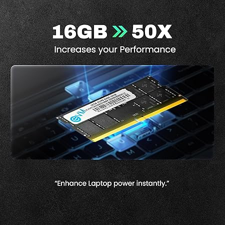 EVM 16GB 5600 MHz High-Performance DDR5 Laptop RAM, Ultra-Fast Memory Upgrade, 288-Pin Long DIMM, 10-Year Warranty (EVMT16G5600S86P)